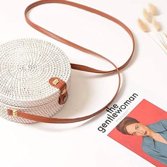 Handbags - Handmade Woven Rattan Wicker Basket Shoulder Bag